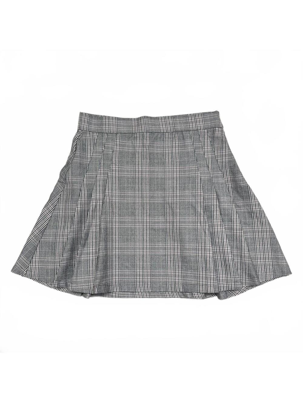 Garage Sz XS Grey & Pink Plaid High Rise Pleated Mini Skirt Preppy Coquette